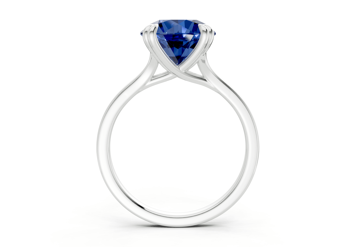 Dahlia Sapphire Gemstone Solitaire Round Cut 1.8mm Engagement Ring