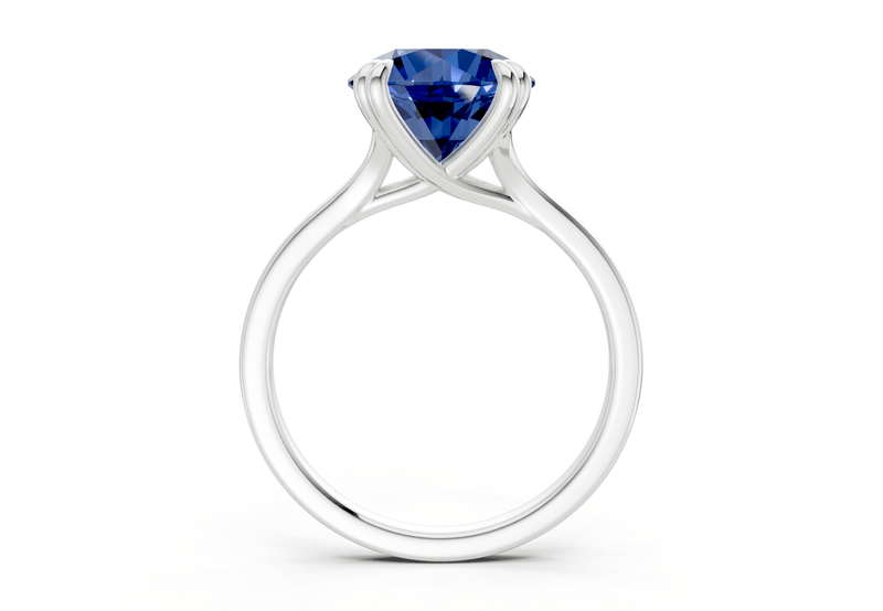 Dahlia Sapphire Gemstone Solitaire Round Cut 1.8mm Engagement Ring - Ring Premier
