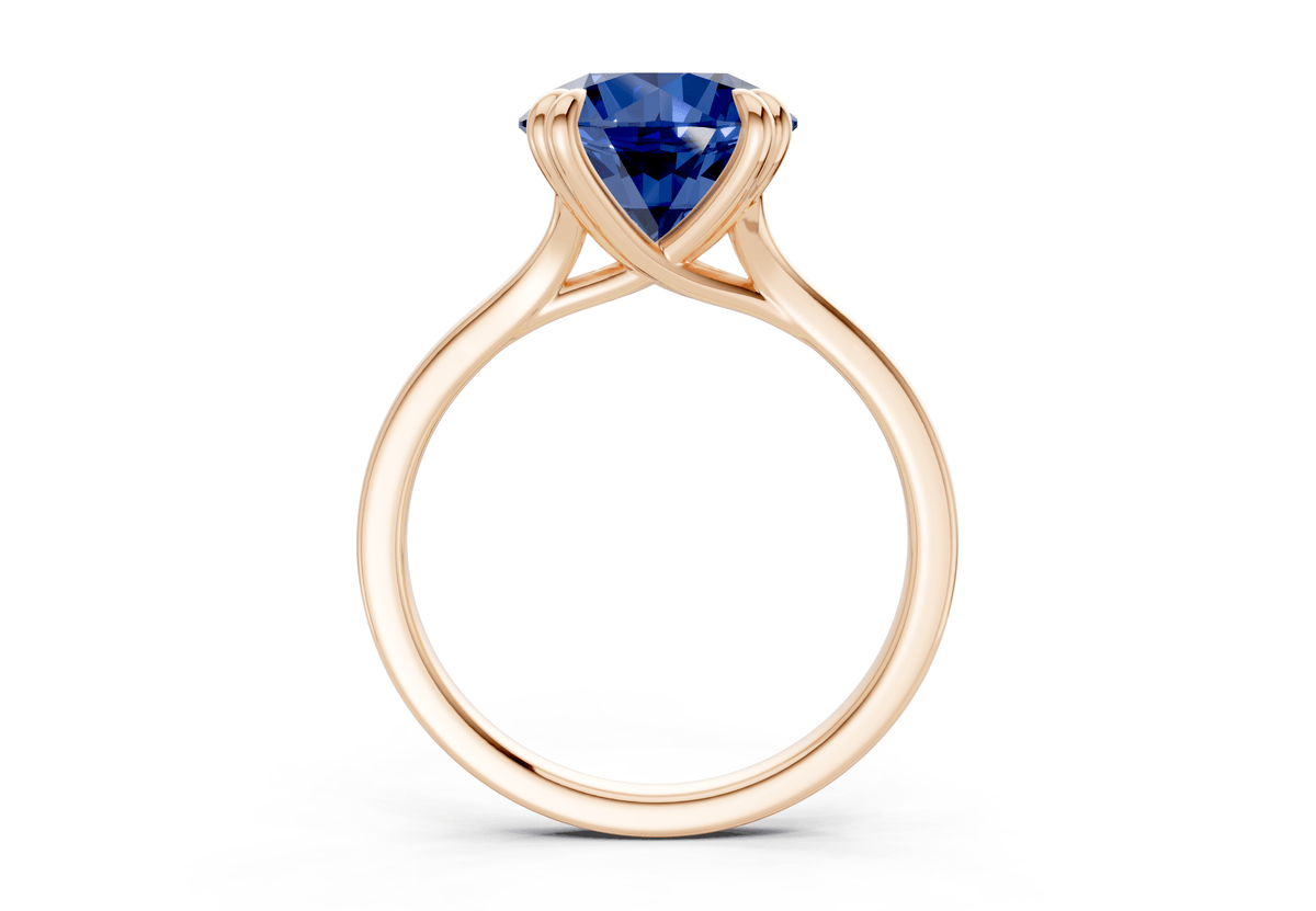 Dahlia Sapphire Gemstone Solitaire Round Cut 1.8mm Engagement Ring