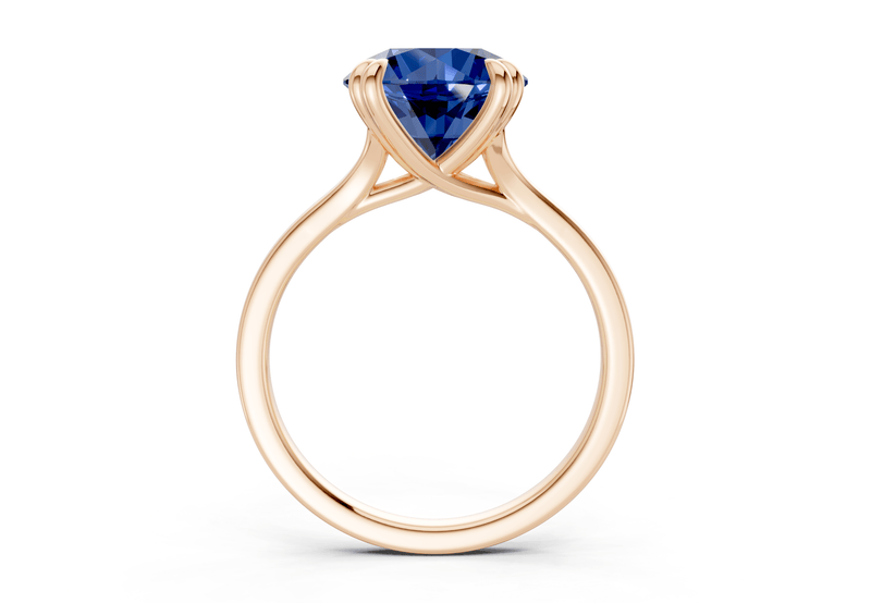 Dahlia Sapphire Gemstone Solitaire Round Cut 1.8mm Engagement Ring - Ring Premier