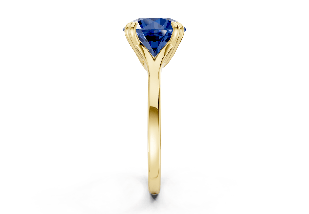 Dahlia Sapphire Gemstone Solitaire Round Cut 1.8mm Engagement Ring