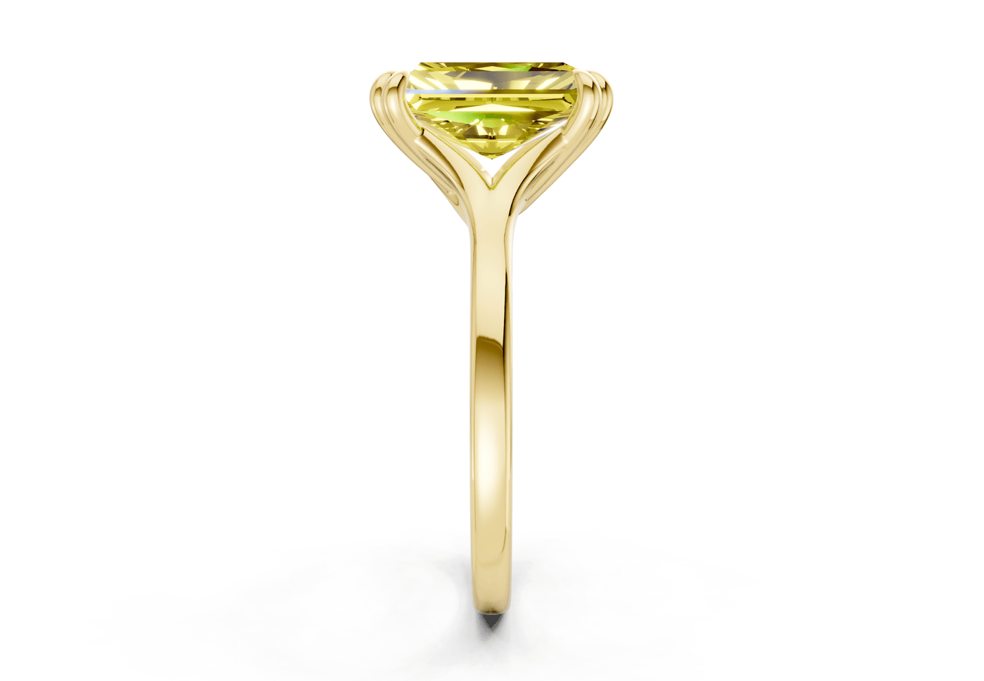 Dahlia Yellow Diamond Solitaire Radiant Cut 1.8mm Engagement Ring