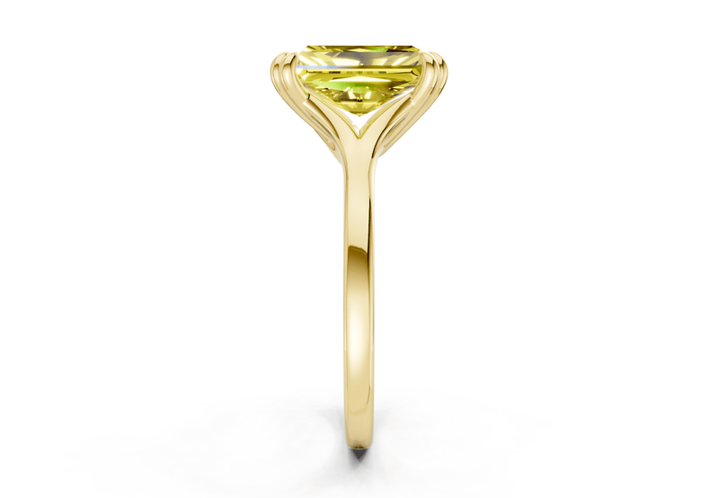 Dahlia Yellow Diamond Solitaire Radiant Cut 1.8mm Engagement Ring - Ring Premier