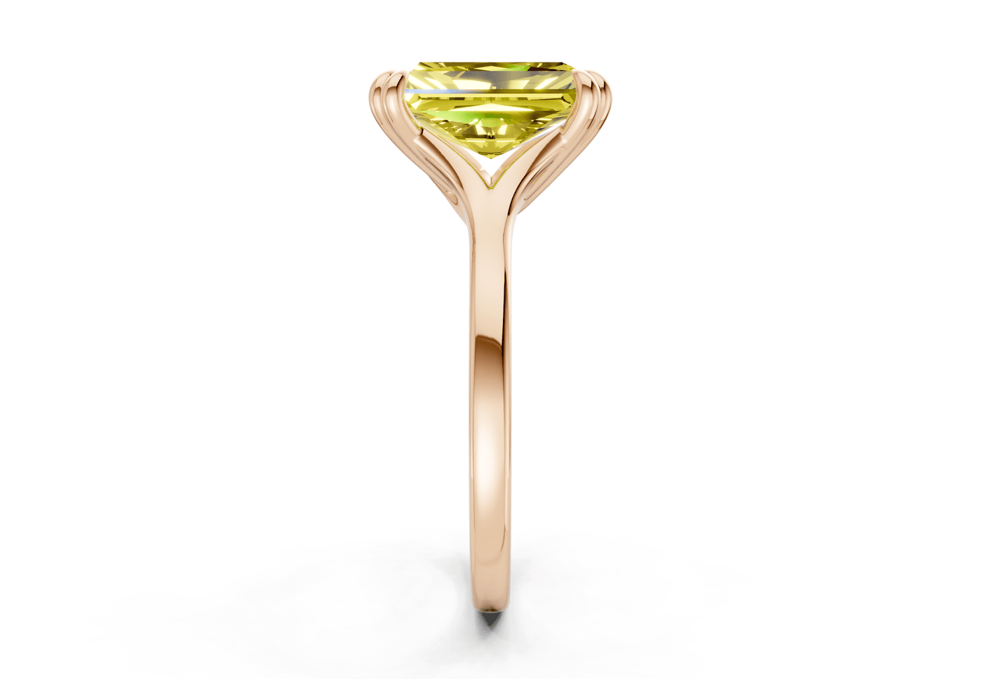 Dahlia Yellow Diamond Solitaire Radiant Cut 1.8mm Engagement Ring