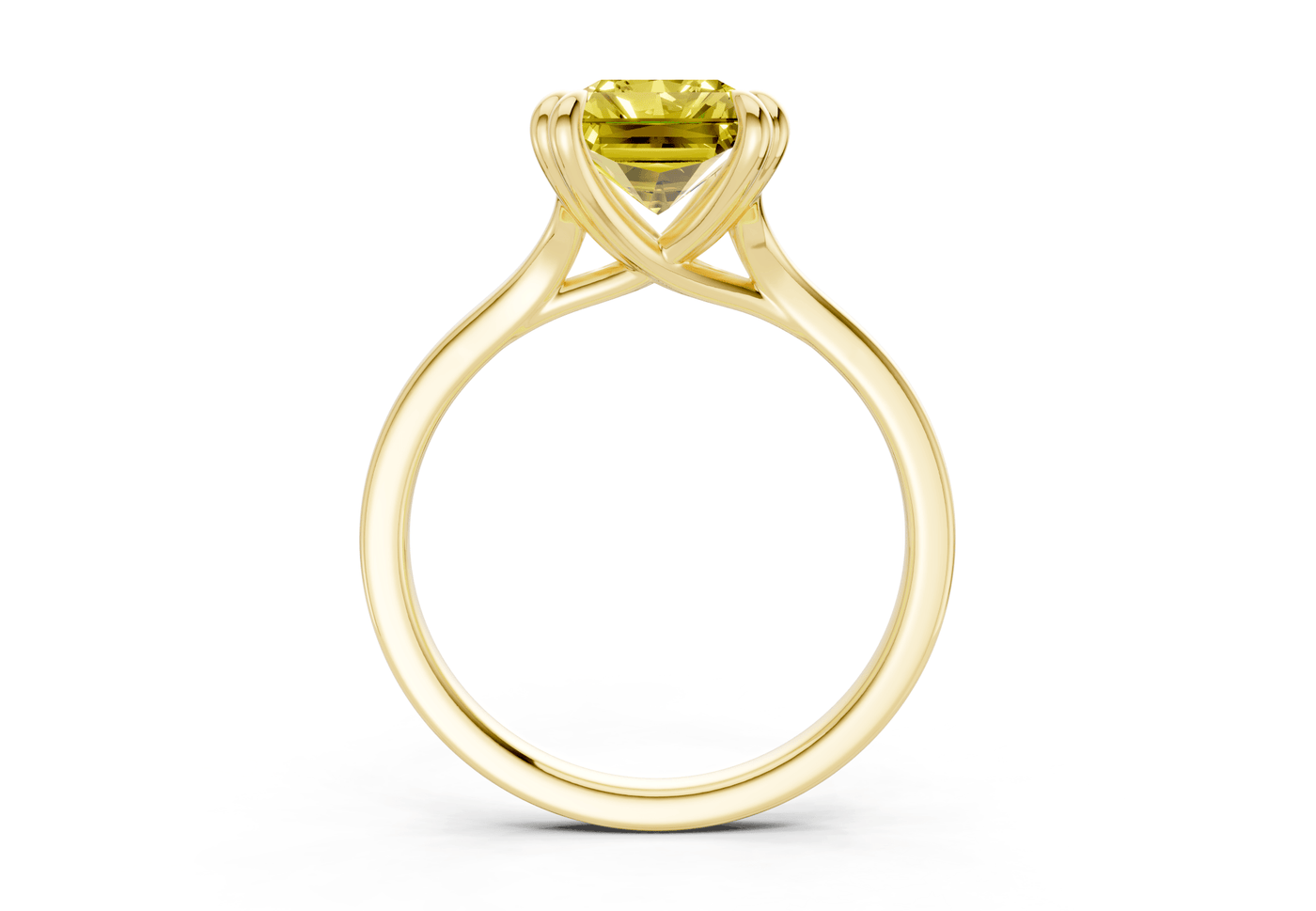 Dahlia Yellow Diamond Solitaire Radiant Cut 1.8mm Engagement Ring