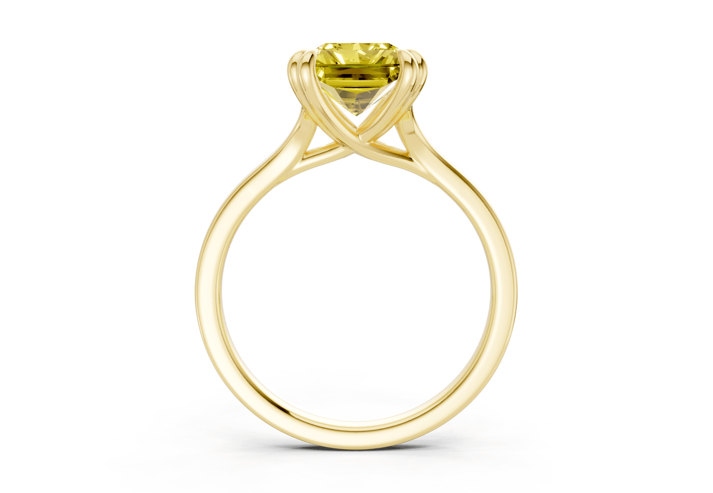 Dahlia Yellow Diamond Solitaire Radiant Cut 1.8mm Engagement Ring - Ring Premier