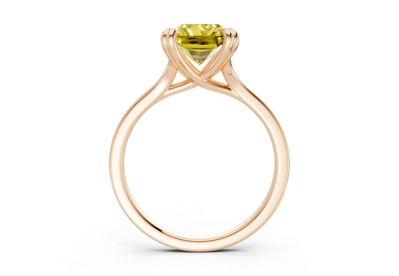 Dahlia Yellow Diamond Solitaire Radiant Cut 1.8mm Engagement Ring