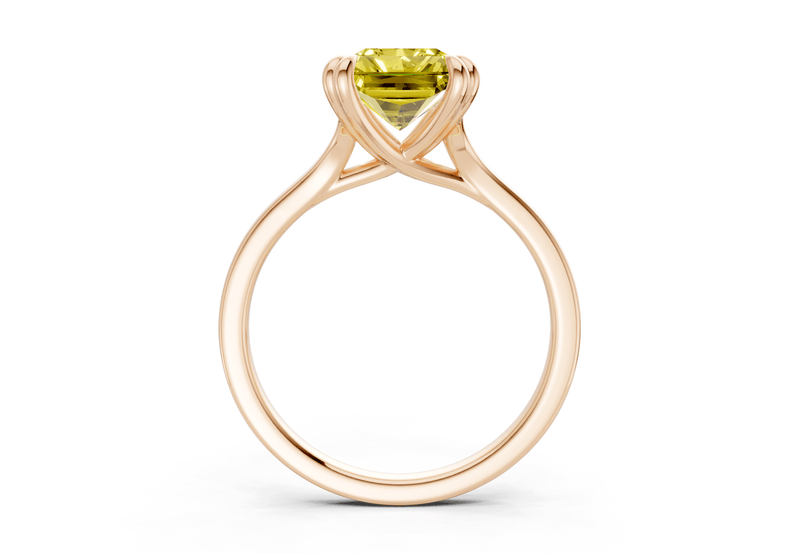 Dahlia Yellow Diamond Solitaire Radiant Cut 1.8mm Engagement Ring - Ring Premier