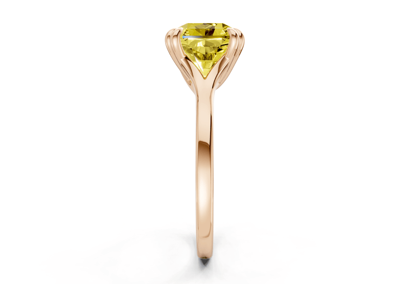 Dahlia Yellow Diamond Solitaire Radiant Squareuare Cut 1.8mm Engagement Ring - Ring Premier