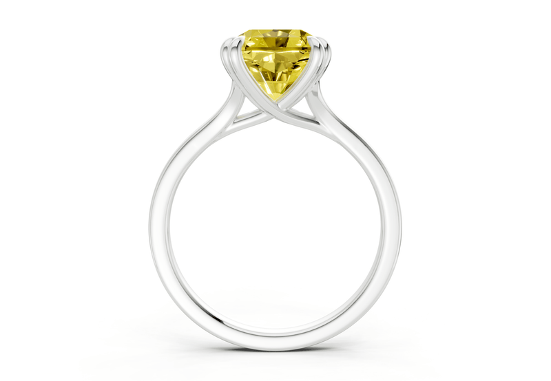 Dahlia Yellow Diamond Solitaire Radiant Squareuare Cut 1.8mm Engagement Ring - Ring Premier
