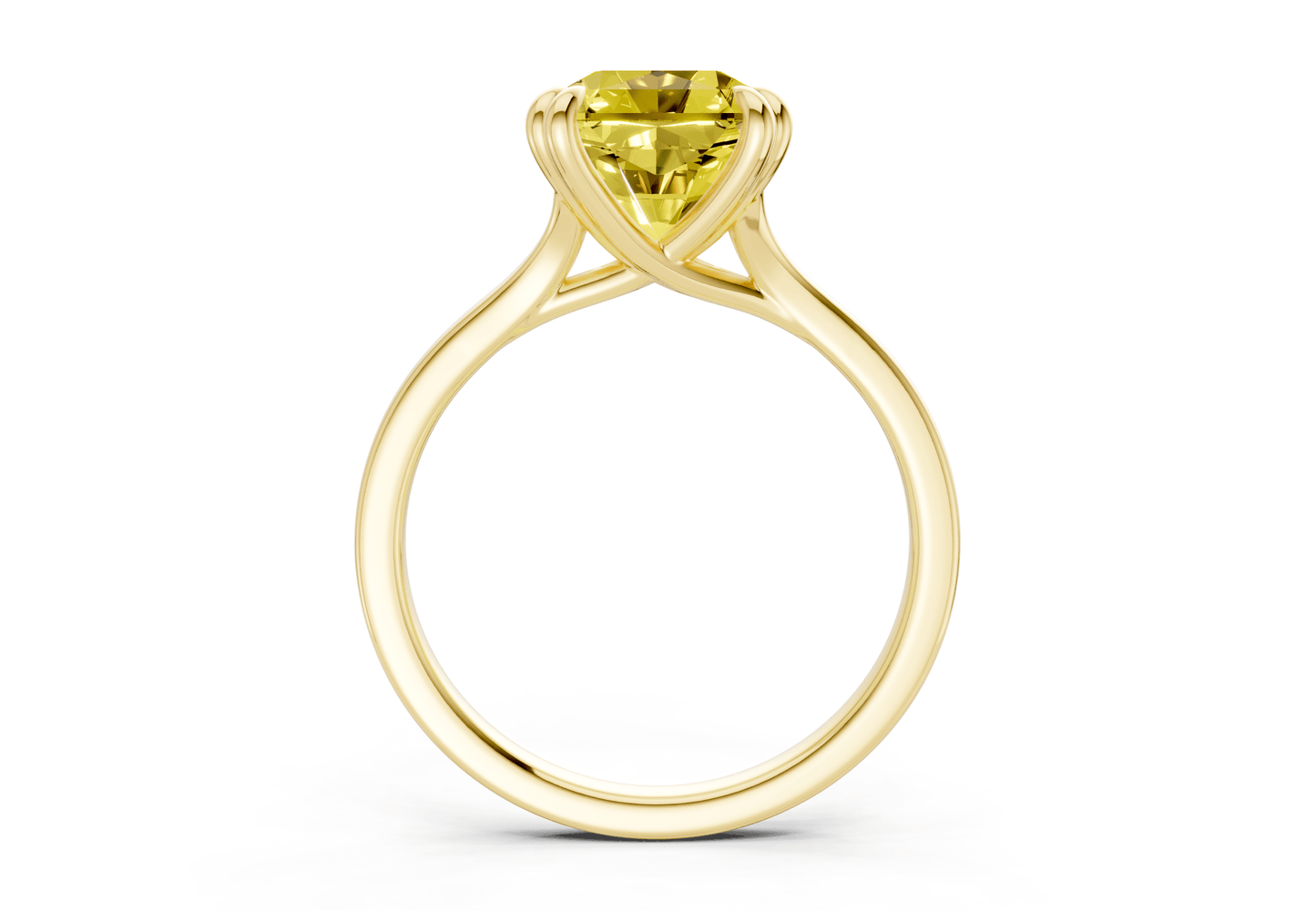 Dahlia Yellow Diamond Solitaire Radiant Squareuare Cut 1.8mm Engagement Ring - Ring Premier