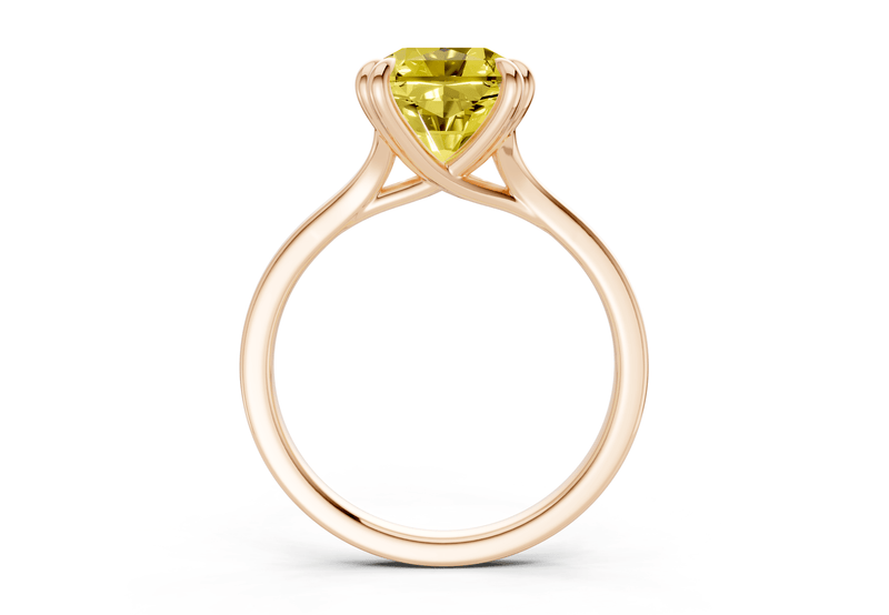 Dahlia Yellow Diamond Solitaire Radiant Squareuare Cut 1.8mm Engagement Ring - Ring Premier