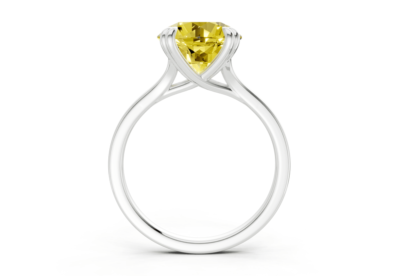 Dahlia Yellow Diamond Solitaire Round Cut 1.8mm Engagement Ring - Ring Premier