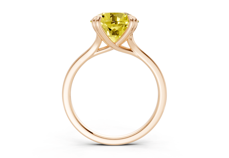 Dahlia Yellow Diamond Solitaire Round Cut 1.8mm Engagement Ring - Ring Premier