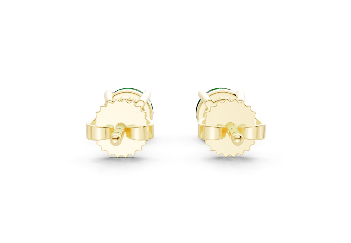 Geneva Classic Emerald Gemstone Round Cut Studs