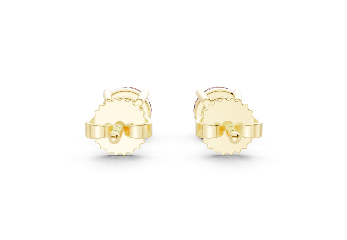 Geneva Classic Pink Diamond Round Cut Studs