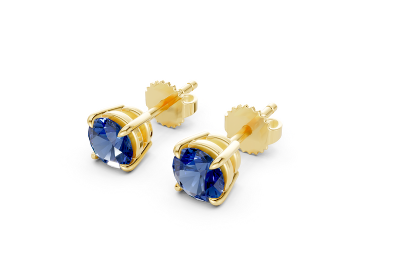 Geneva Classic Sapphire Gemstone Round Cut Studs