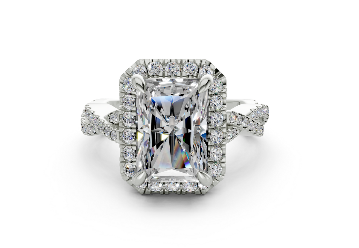 The Twist Halo Engagement Ring