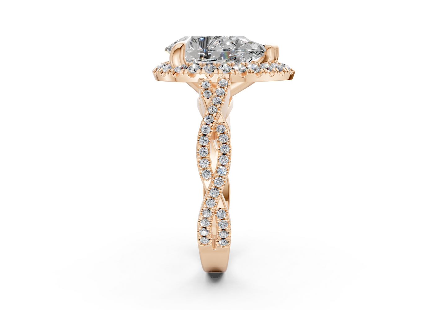 The Twist Halo Engagement Ring