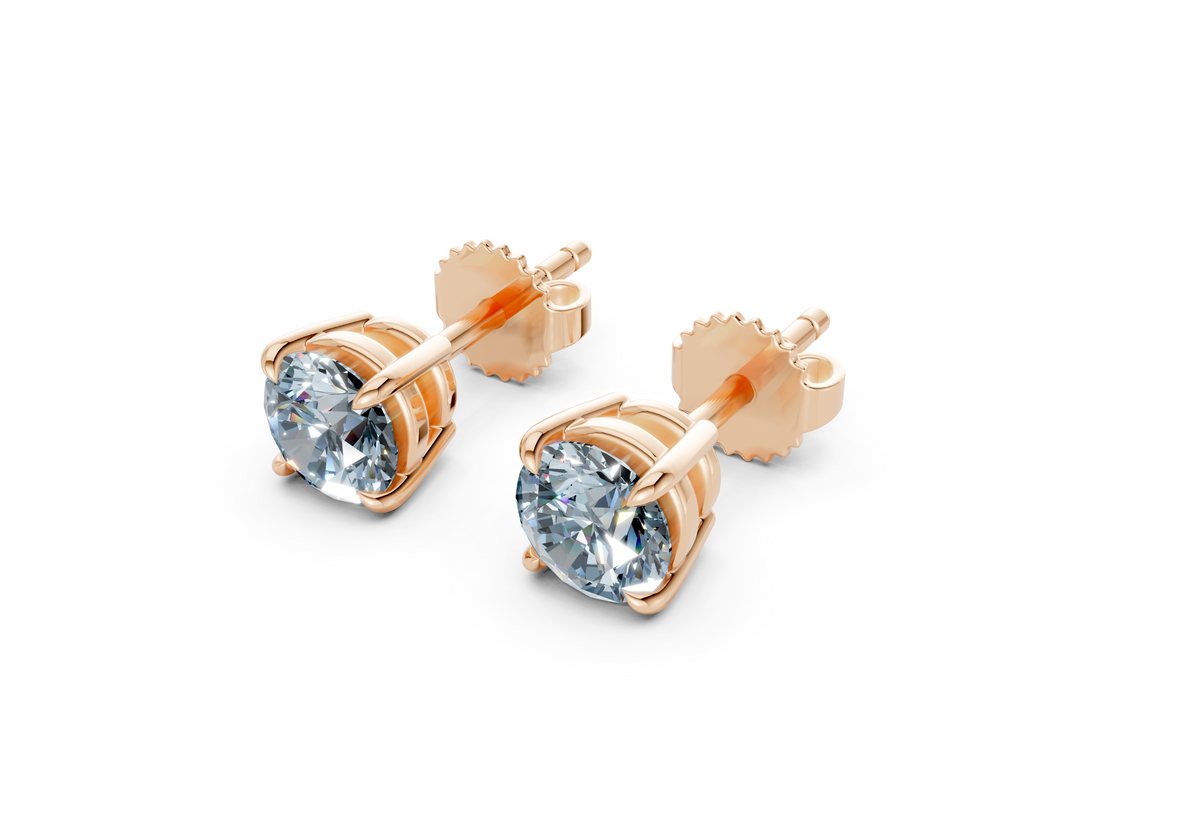 Geneva Classic Blue Diamond Round Cut Studs