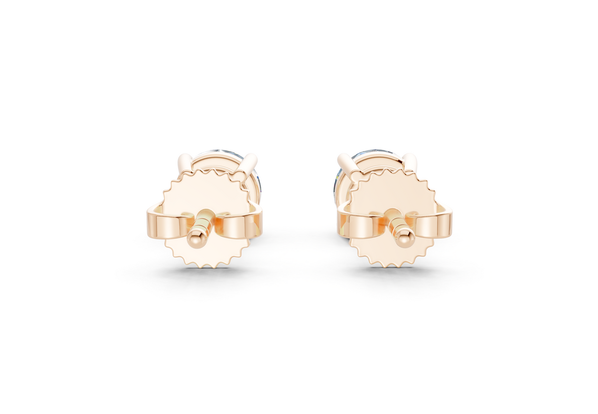 Geneva Classic Blue Diamond Round Cut Studs