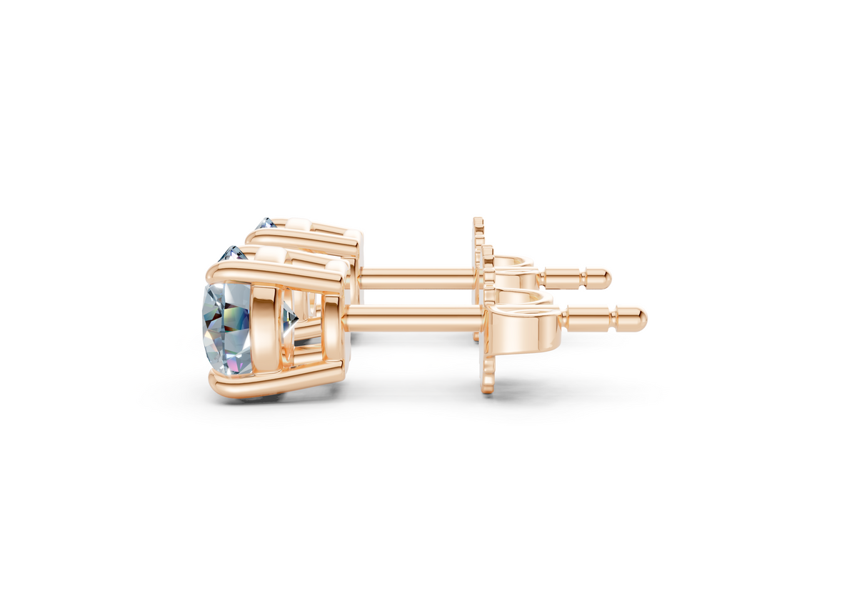 Geneva Classic Blue Diamond Round Cut Studs