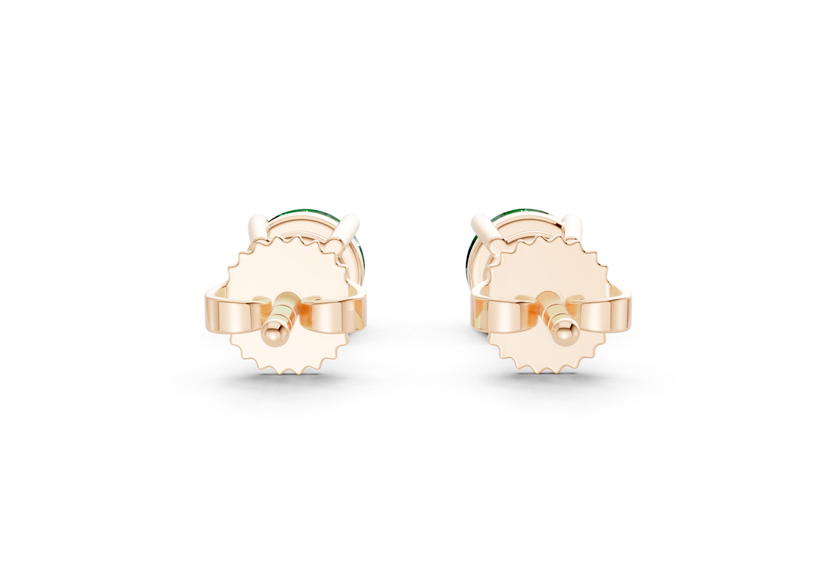Geneva Classic Emerald Gemstone Round Cut Studs