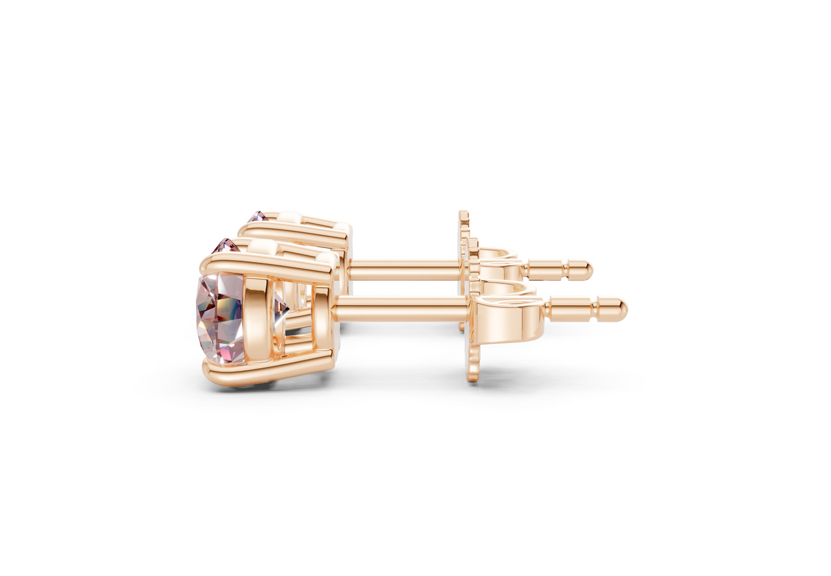 Geneva Classic Pink Diamond Round Cut Studs
