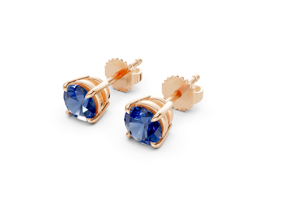 Geneva Classic Sapphire Gemstone Round Cut Studs