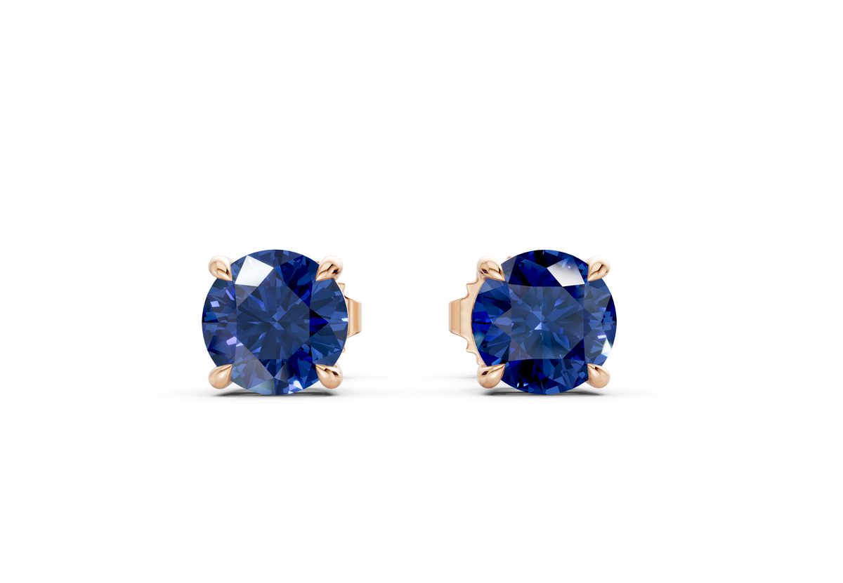 Geneva Classic Sapphire Gemstone Round Cut Studs