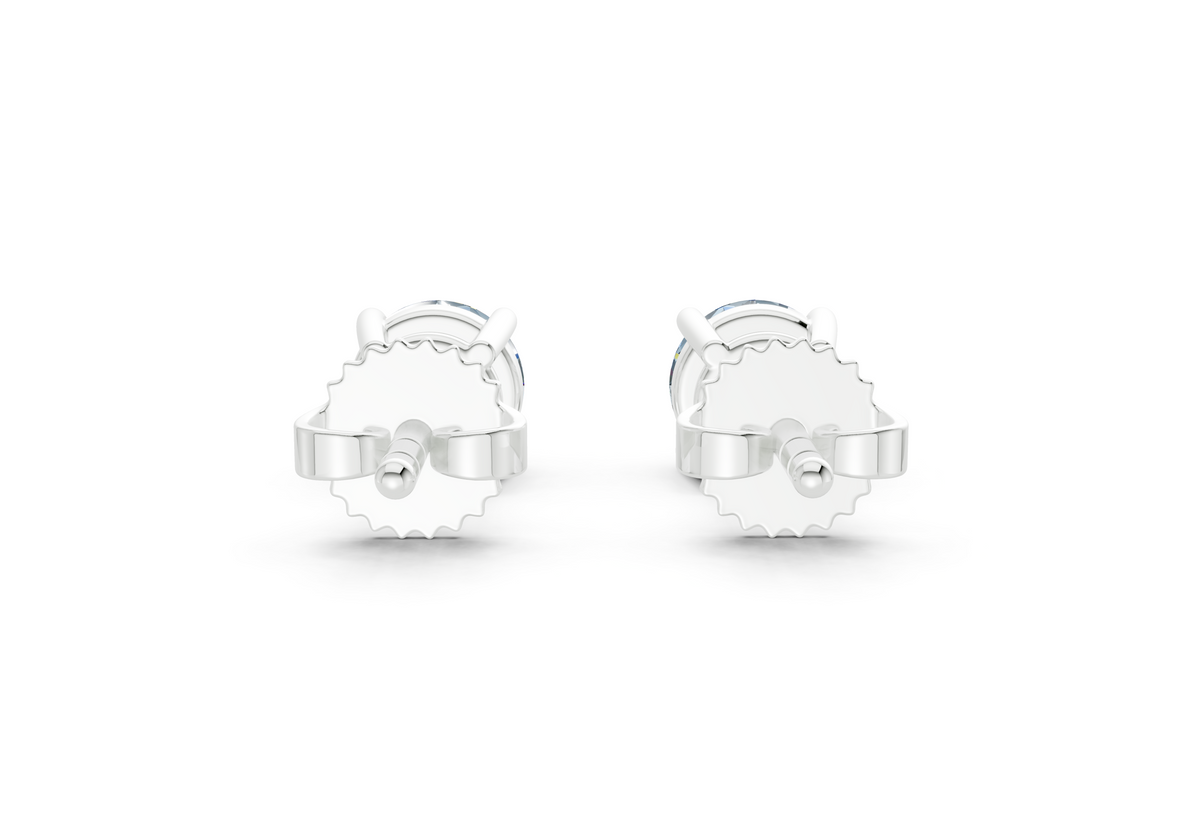 Geneva Classic Blue Diamond Round Cut Studs