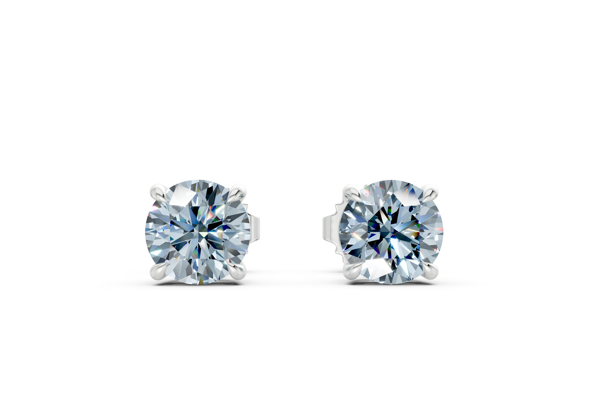 Geneva Classic Blue Diamond Round Cut Studs