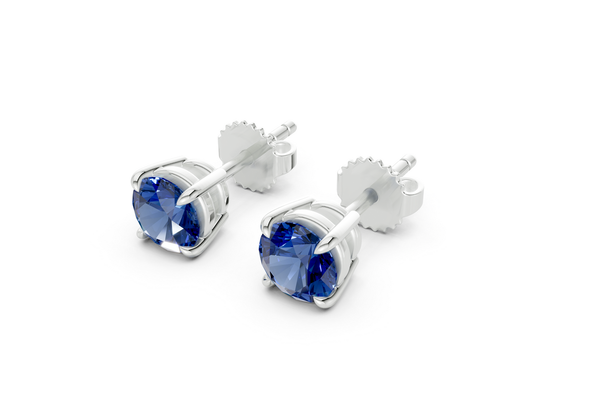 Geneva Classic Sapphire Gemstone Round Cut Studs