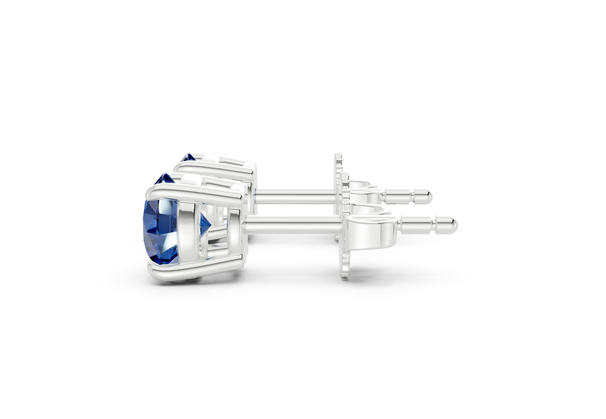 Geneva Classic Sapphire Gemstone Round Cut Studs