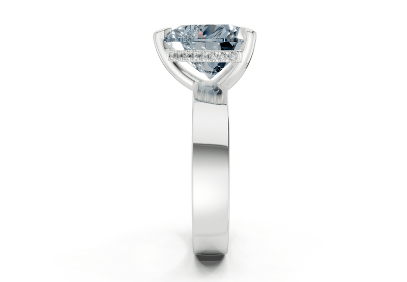Echo Blue Diamond Solitaire Heart Cut 4mm Engagement Ring - Ring Premier