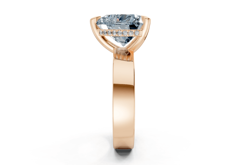 Echo Blue Diamond Solitaire Heart Cut 4mm Engagement Ring - Ring Premier