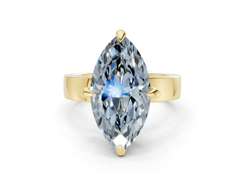 Echo Blue Diamond Solitaire Marquise Cut 4mm Engagement Ring