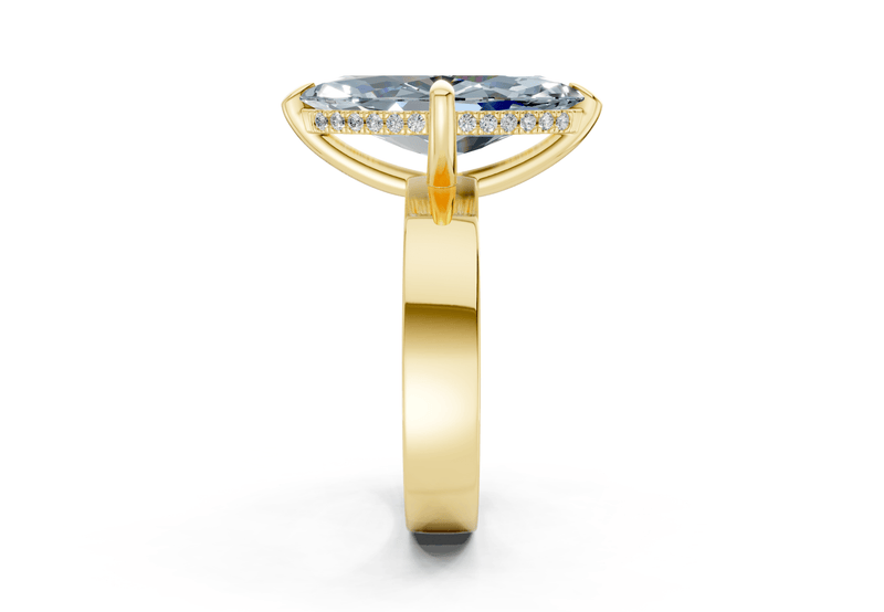 Echo Blue Diamond Solitaire Marquise Cut 4mm Engagement Ring - Ring Premier