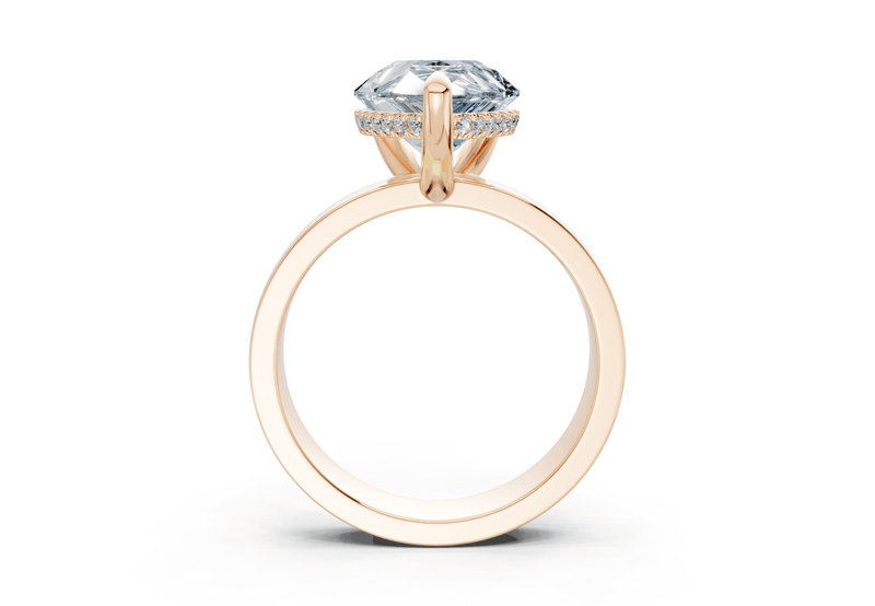 Echo Blue Diamond Solitaire Pear Cut 4mm Engagement Ring - Ring Premier