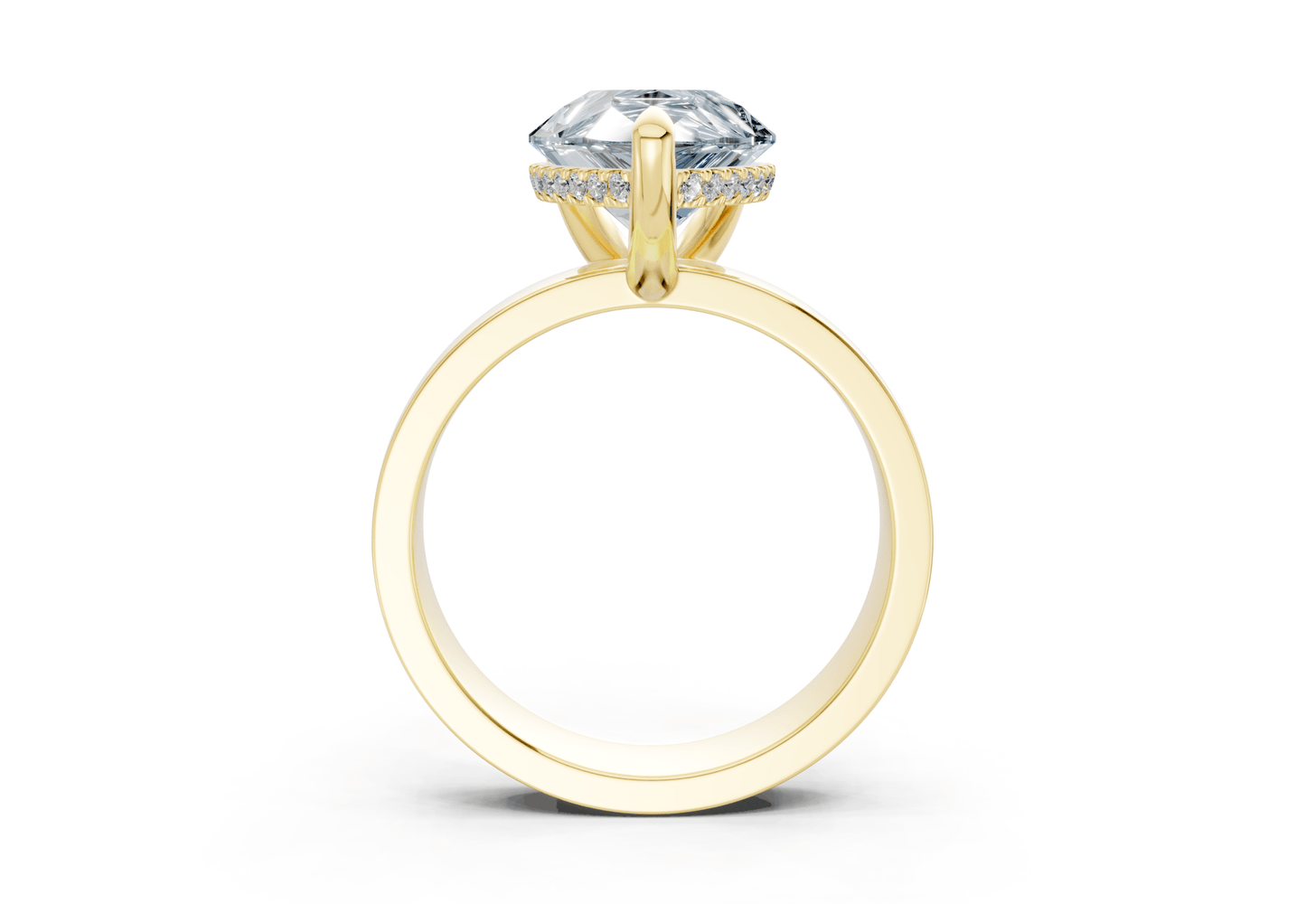 Echo Blue Diamond Solitaire Pear Cut 4mm Engagement Ring - Ring Premier
