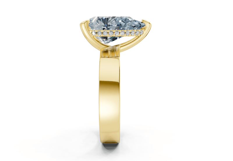 Echo Blue Diamond Solitaire Pear Cut 4mm Engagement Ring - Ring Premier