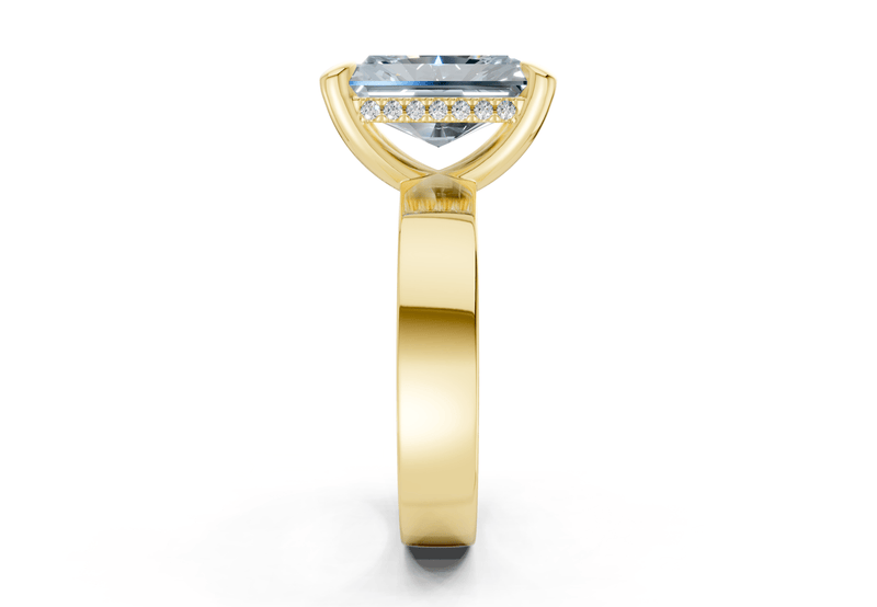 Echo Blue Diamond Solitaire Radiant Cut 4mm Engagement Ring - Ring Premier