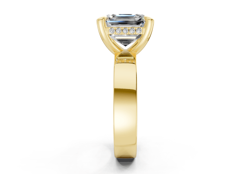 Echo Diamond Solitaire Asscher Cut 4mm Engagement Ring - Ring Premier