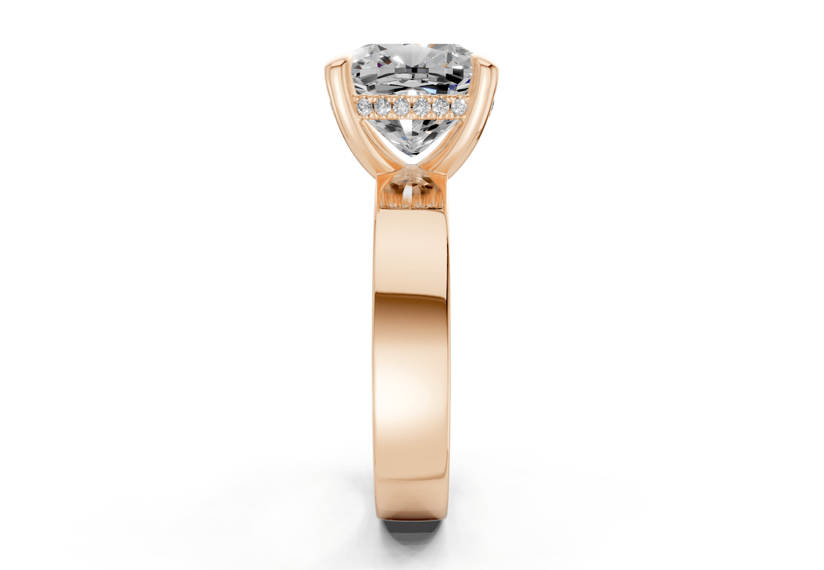 Echo Diamond Solitaire Cushion Squareuare Cut 4mm Engagement Ring