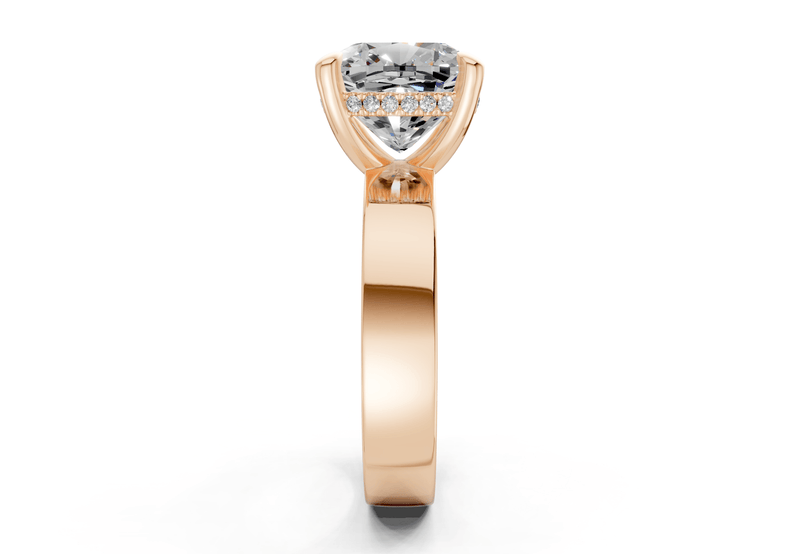 Echo Diamond Solitaire Cushion Squareuare Cut 4mm Engagement Ring - Ring Premier