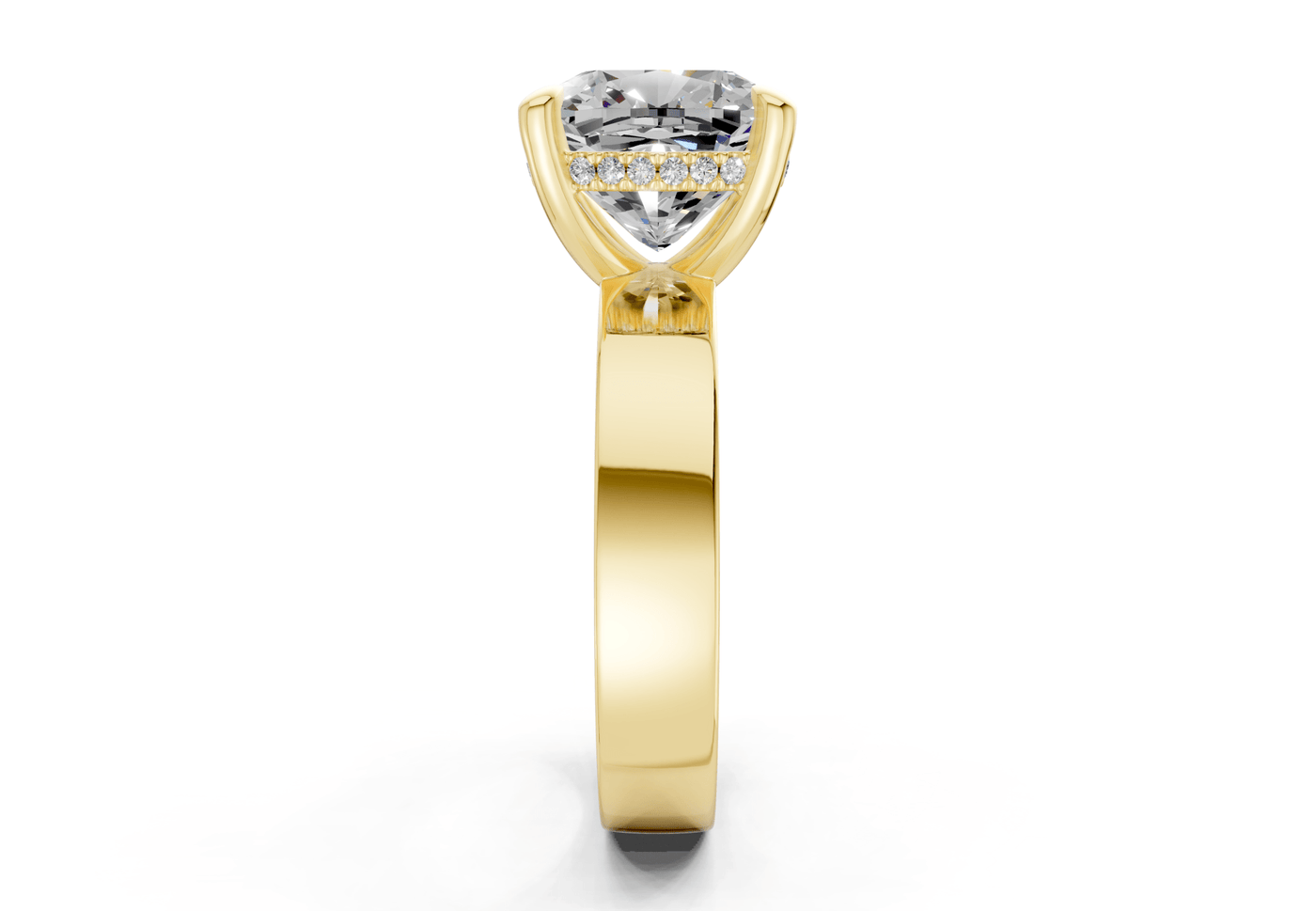 Echo Diamond Solitaire Cushion Squareuare Cut 4mm Engagement Ring