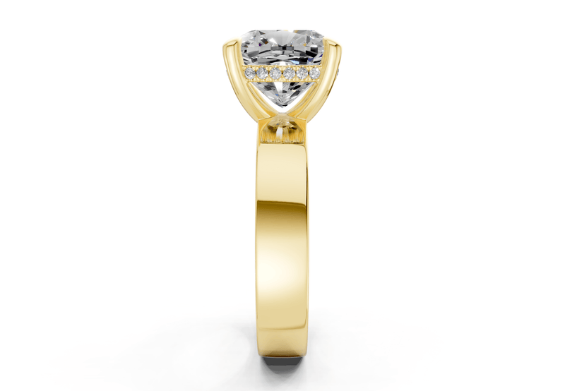 Echo Diamond Solitaire Cushion Squareuare Cut 4mm Engagement Ring - Ring Premier