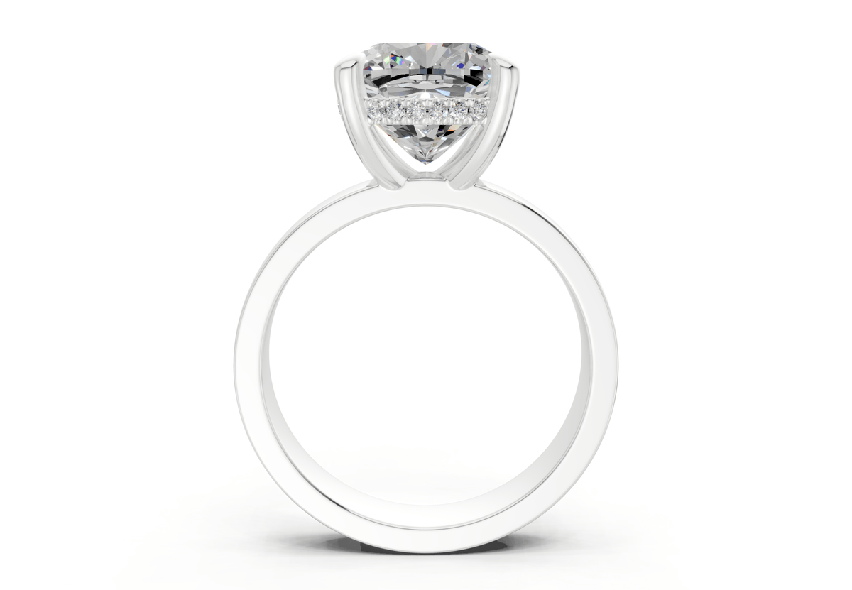 Echo Diamond Solitaire Cushion Squareuare Cut 4mm Engagement Ring