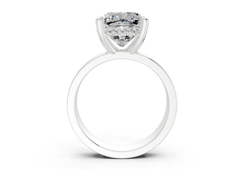 Echo Diamond Solitaire Cushion Squareuare Cut 4mm Engagement Ring - Ring Premier