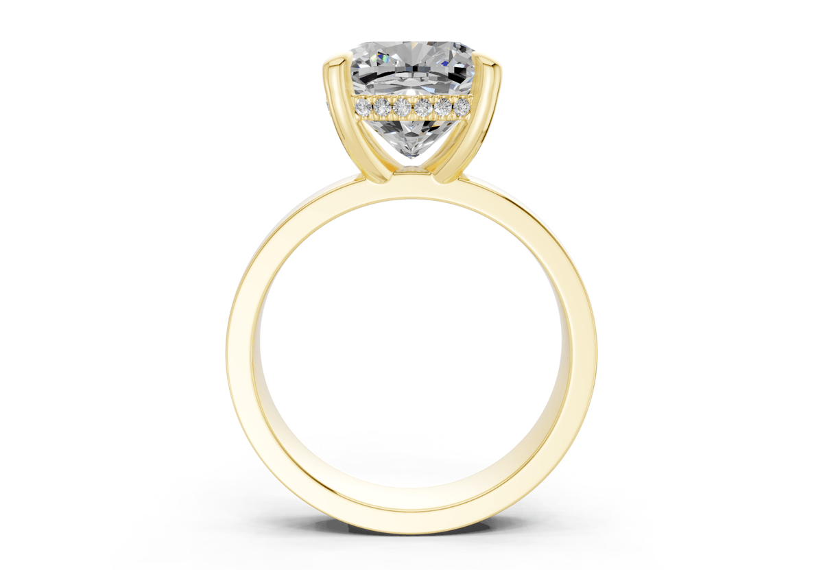 Echo Diamond Solitaire Cushion Squareuare Cut 4mm Engagement Ring